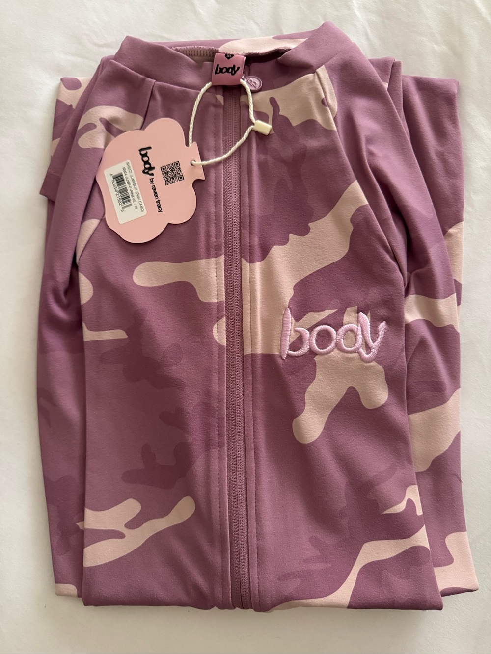 Body Camo Zip Jumpsuit in Lavender Pink